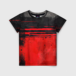 Детская футболка Black red texture