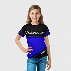 Футболка детская Volkswagen sport blue, цвет: 3D-принт — фото 2