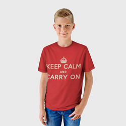 Футболка детская Keep Calm and Carry On, цвет: 3D-принт — фото 2