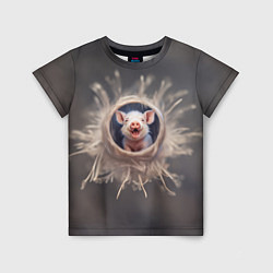 Футболка детская Мордочка забавного поросёнка, цвет: 3D-принт