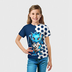 Футболка детская Дракон футболист, цвет: 3D-принт — фото 2