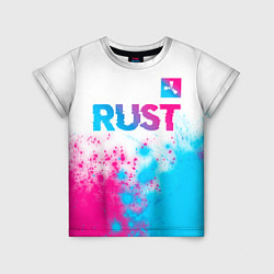 Детская футболка Rust neon gradient style: символ сверху