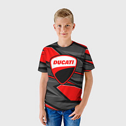 Футболка детская Ducati - red stripes, цвет: 3D-принт — фото 2