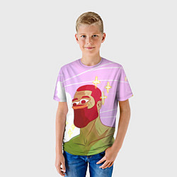 Футболка детская Пепе гигачад, цвет: 3D-принт — фото 2