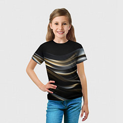 Футболка детская Чёрно-золотой градиент, цвет: 3D-принт — фото 2