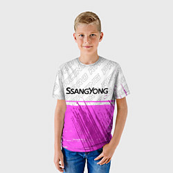 Футболка детская SsangYong pro racing: символ сверху, цвет: 3D-принт — фото 2