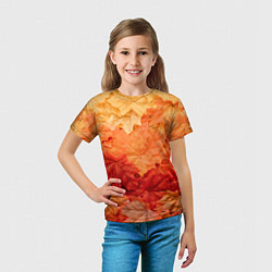 Футболка детская Текстура упавших осенних листьев, цвет: 3D-принт — фото 2