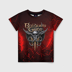 Детская футболка Baldurs Gate 3 logo red