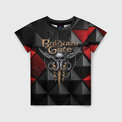 Детская футболка Baldurs Gate 3 logo red black