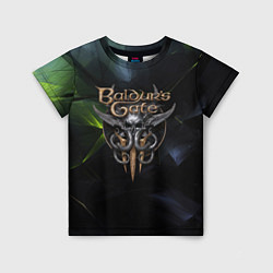 Детская футболка Baldurs Gate 3 logo dark green