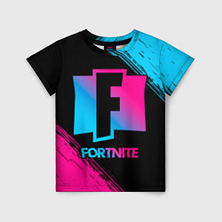 Детская футболка Fortnite - neon gradient