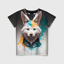 Детская футболка Кролик в каплях краски