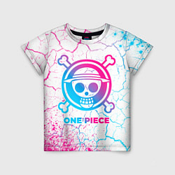 Детская футболка One Piece neon gradient style