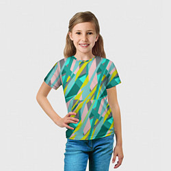 Футболка детская Геометрически узор, цвет: 3D-принт — фото 2