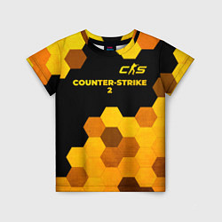 Детская футболка Counter-Strike 2 - gold gradient: символ сверху