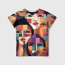 Детская футболка Геометрические портреты девушек