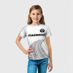 Футболка детская Daewoo speed на светлом фоне со следами шин: симво, цвет: 3D-принт — фото 2