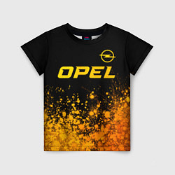 Футболка детская Opel - gold gradient: символ сверху, цвет: 3D-принт