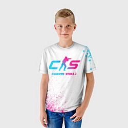 Футболка детская Counter-Strike 2 neon gradient style, цвет: 3D-принт — фото 2