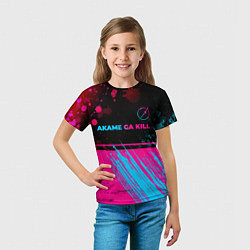 Футболка детская Akame ga Kill - neon gradient: символ сверху, цвет: 3D-принт — фото 2