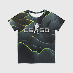 Детская футболка CSGO green dark texture