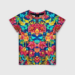 Детская футболка Зеркальный цветочный паттерн - мода