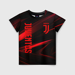 Детская футболка Juventus black red logo