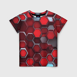 Детская футболка Cyber hexagon red