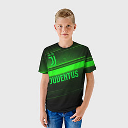 Футболка детская Juventus green line, цвет: 3D-принт — фото 2