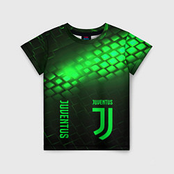 Детская футболка Juventus green logo neon