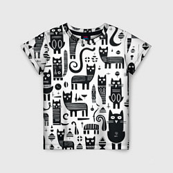 Детская футболка Кошки абстрактный узор