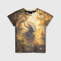 Детская футболка Ксеноморф в утреннем лесу