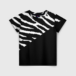 Футболка детская Полосы зебры с черным, цвет: 3D-принт