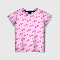 Детская футболка Паттерн - Барби и сердечки