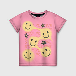 Детская футболка Stay positive smiley