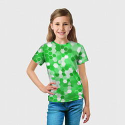 Футболка детская Кибер Hexagon Зелёный, цвет: 3D-принт — фото 2