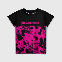 Детская футболка Black pink - emblem - pattern - music