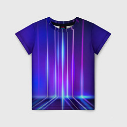 Детская футболка Neon glow - vaporwave - strips