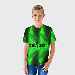 Футболка детская CSGO green logo, цвет: 3D-принт — фото 2