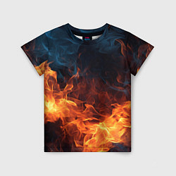 Футболка детская Fire black background, цвет: 3D-принт