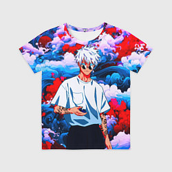 Футболка детская Красавец Сатору Годжо - Магическая битва, цвет: 3D-принт