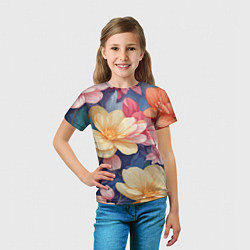 Футболка детская Водянная лилия лотосы кувшинки, цвет: 3D-принт — фото 2