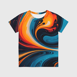 Футболка детская Жидкая стихия огонь и вода, цвет: 3D-принт