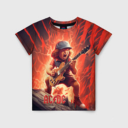 Футболка детская ACDC fire rock, цвет: 3D-принт