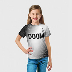 Футболка детская Doom glitch на светлом фоне: символ сверху, цвет: 3D-принт — фото 2