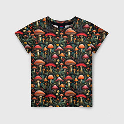 Детская футболка Сказочные грибы мухоморы паттерн