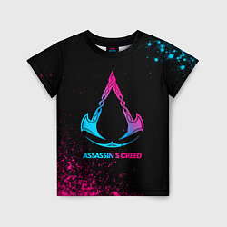 Детская футболка Assassins Creed - neon gradient