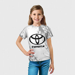 Футболка детская Toyota speed на светлом фоне со следами шин, цвет: 3D-принт — фото 2
