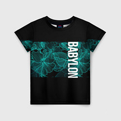Детская футболка Вавилон на фоне цветочных узоров