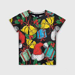 Детская футболка Узор с рождественскими колокольчиками